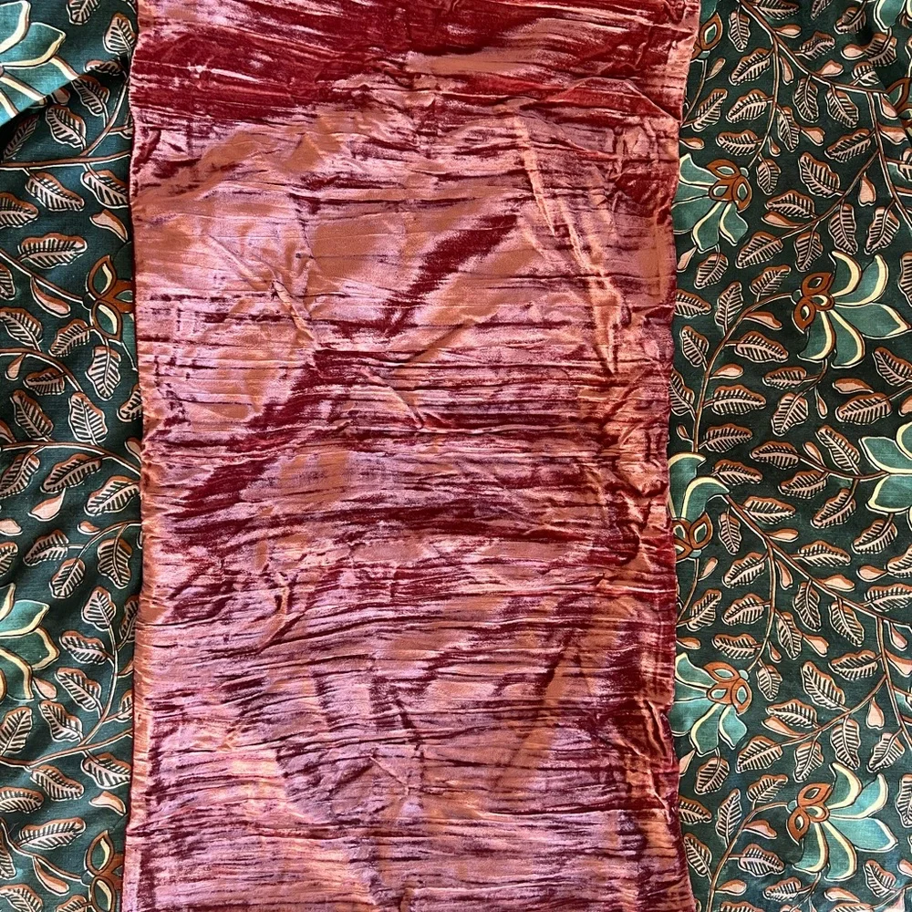 West Elm Lush Crinkle Velvet King Sham (1) Washed Ruby